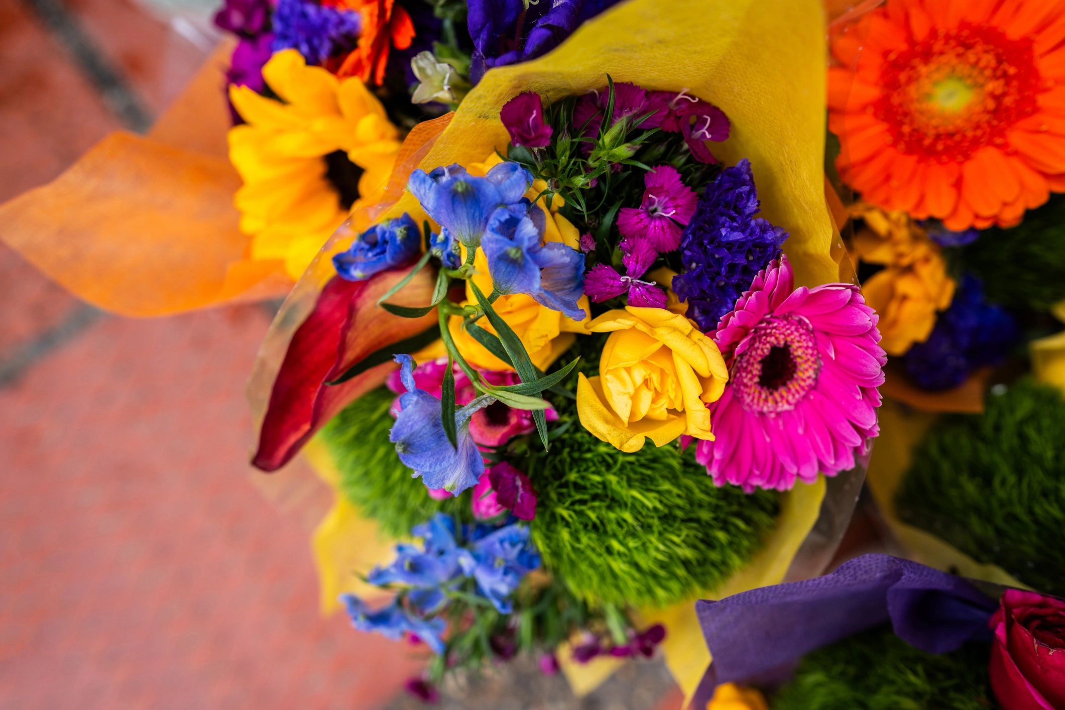 Fresh flowers displayed in a flower shop
